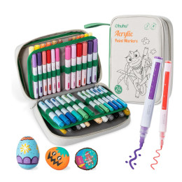 Ohuhu Acrylic Markers Σετ 48 Ανεξίτηλων Ακρυλικών Μαρκαδόρων / 24 Χρώματα