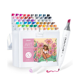 Ohuhu Kaala Alcohol Markers Σετ 60 Χρωμάτων Slim Chisel & Mini Brush