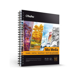 OHUHU Σπιράλ Μπλοκ Ζωγραφικής Mix Media 22.5 x 21cm